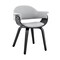 Armen Living Adalyn Gray Faux Leather and Black Wood Dining Room Accent Chair LCADCHBLGR - alternate 1